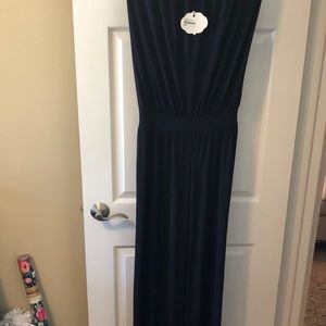 Navy strapless jumpsuit